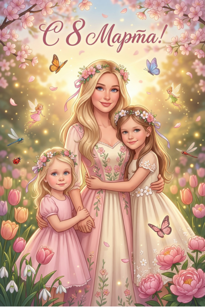 Мама с дочьками