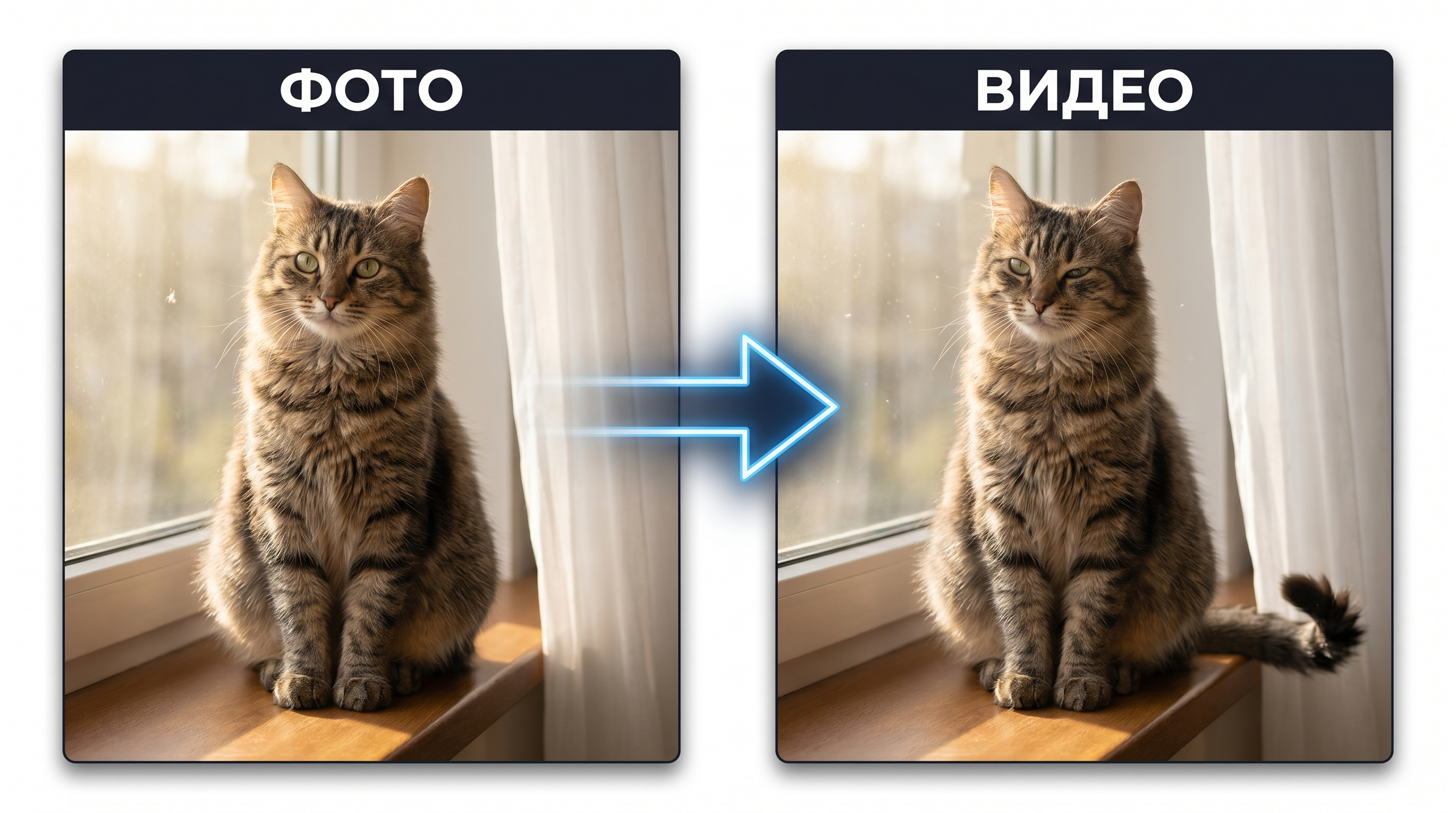Kling AI оживление фото — пример результата